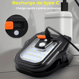 Lampe solaire à pince, Portable, étanche, avec capteur de mouvement
