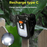 Lampe solaire à pince, Portable, étanche, avec capteur de mouvement