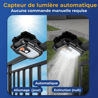 Lampe solaire à pince, Portable, étanche, avec capteur de mouvement