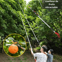 "Cueilleur de Fruits Télescopique 1M/2.2M avec Sécateur et Lame de Scie - MOM GARDEN"
