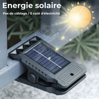 Lampe solaire à pince, Portable, étanche, avec capteur de mouvement