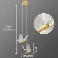 Lampe LED Suspendue en Forme de Papillon au Design Nordique